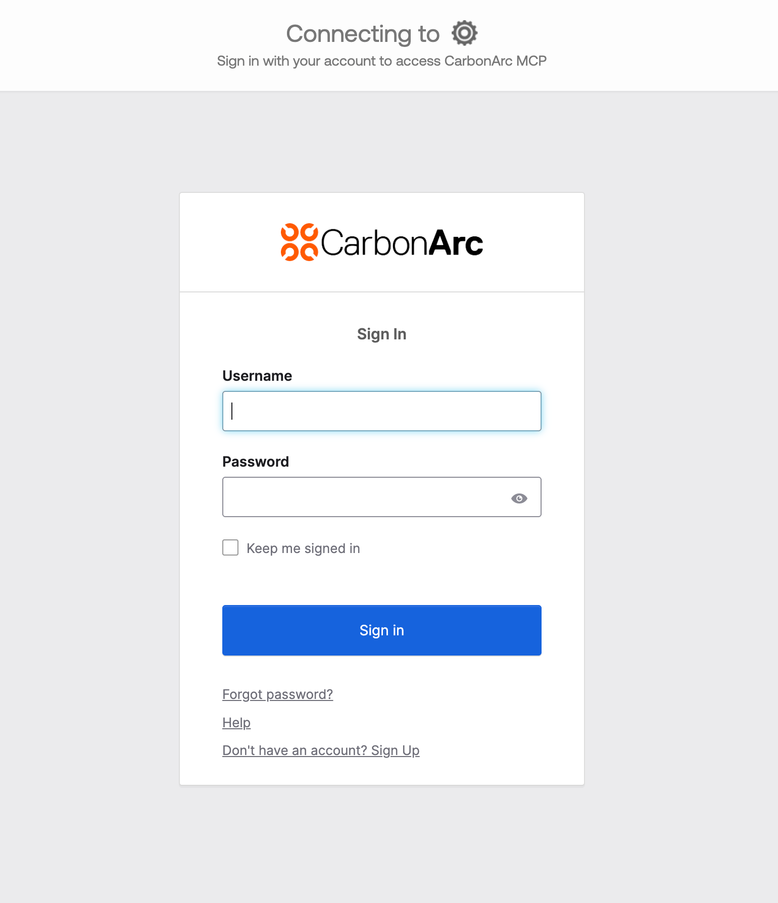 Sign in to Carbon Arc