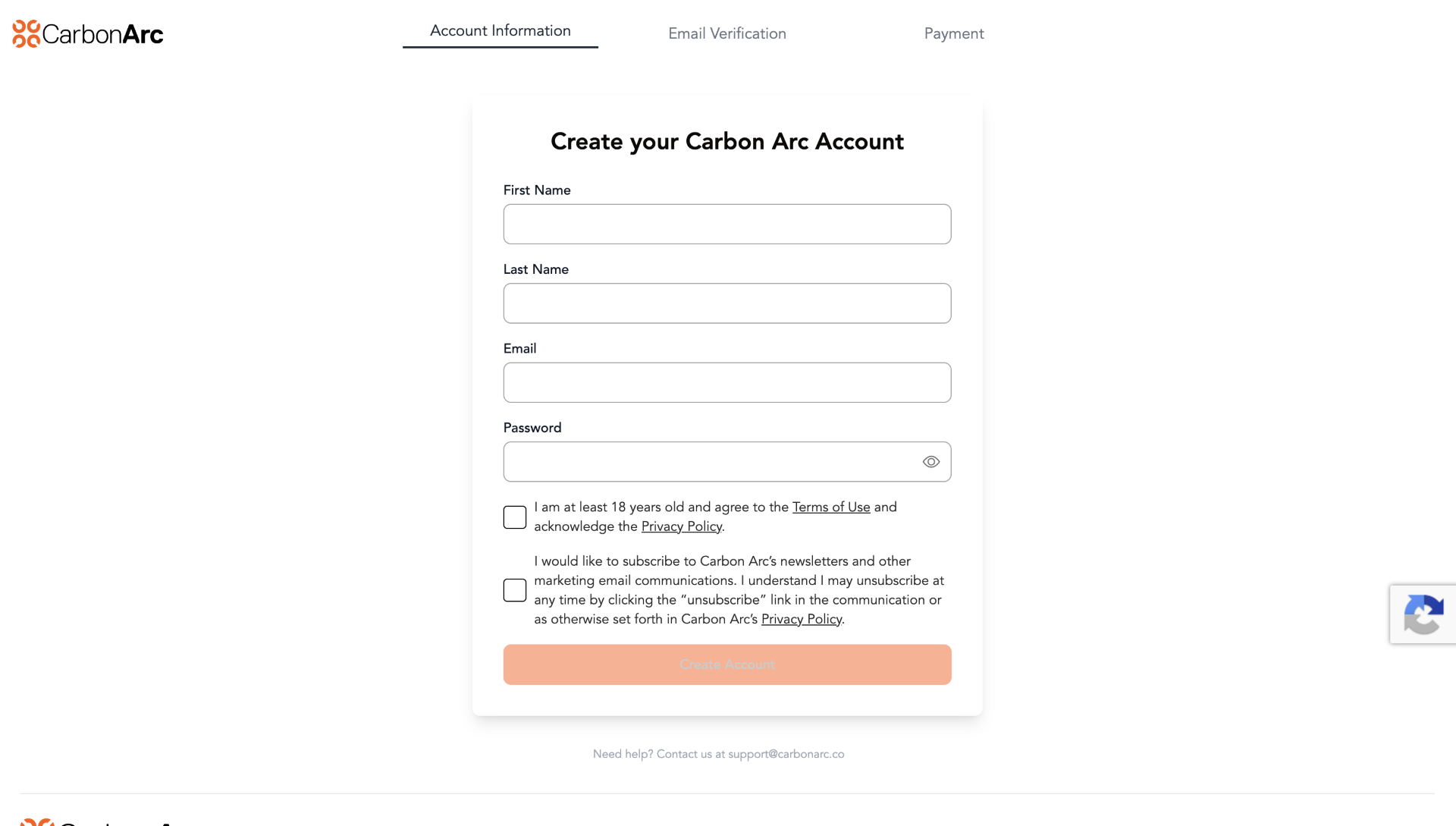 Enter Account Information