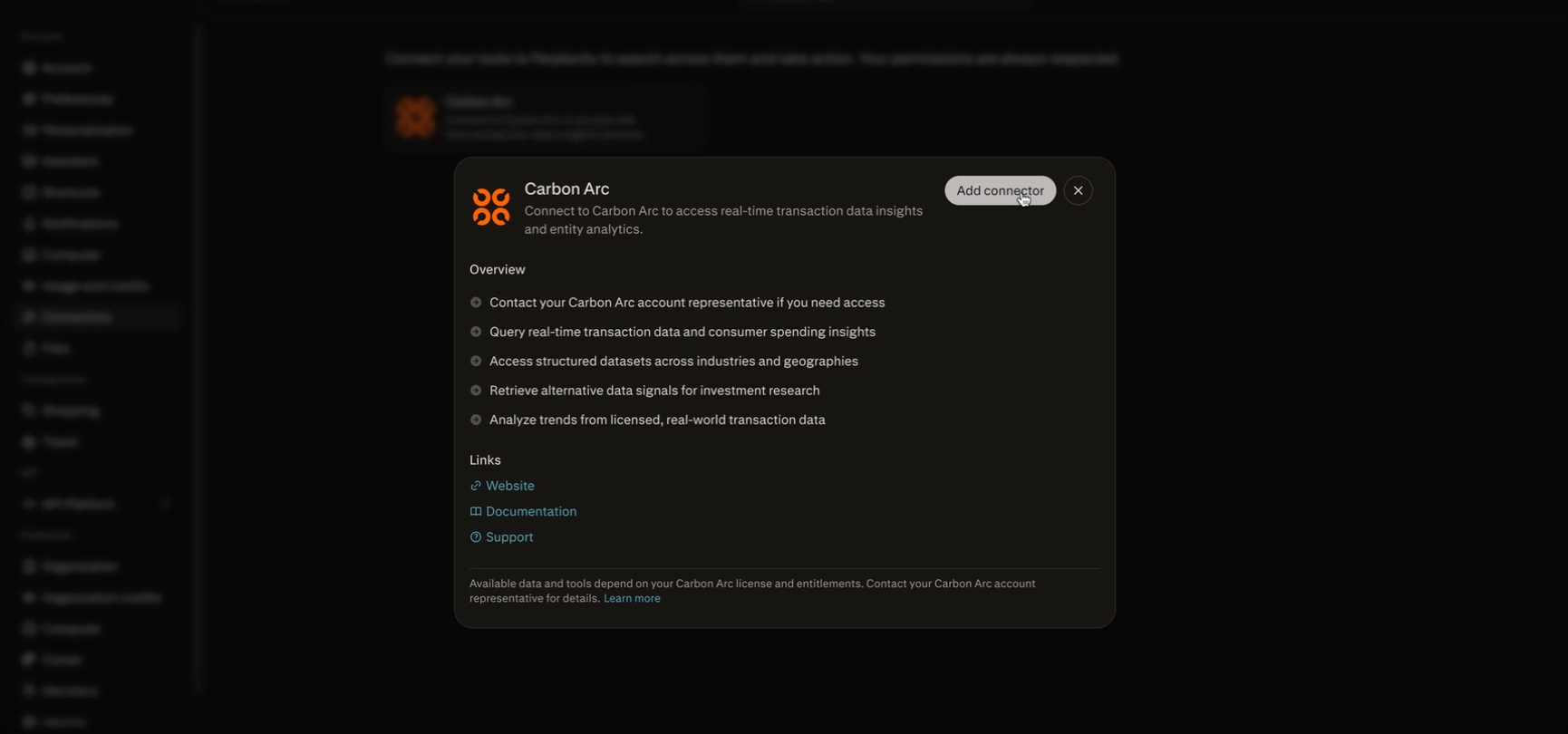 Click Connect on Carbon Arc